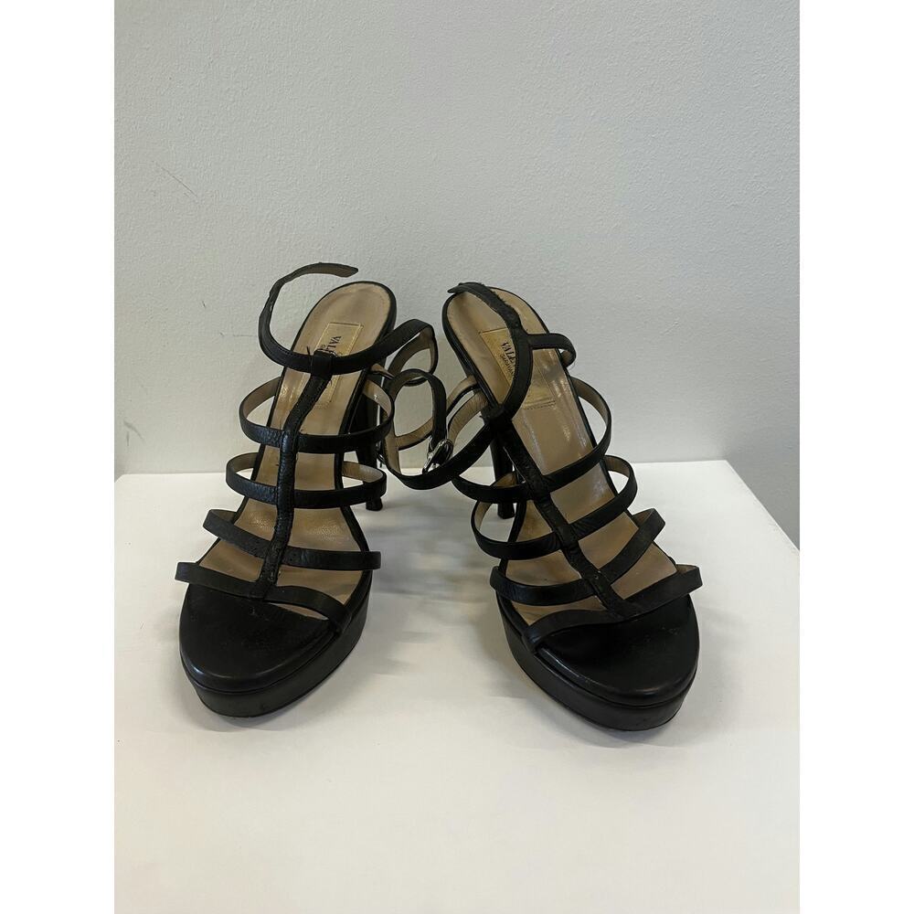 Valentino Black Strappy Heels - Size 37 - Good Condition